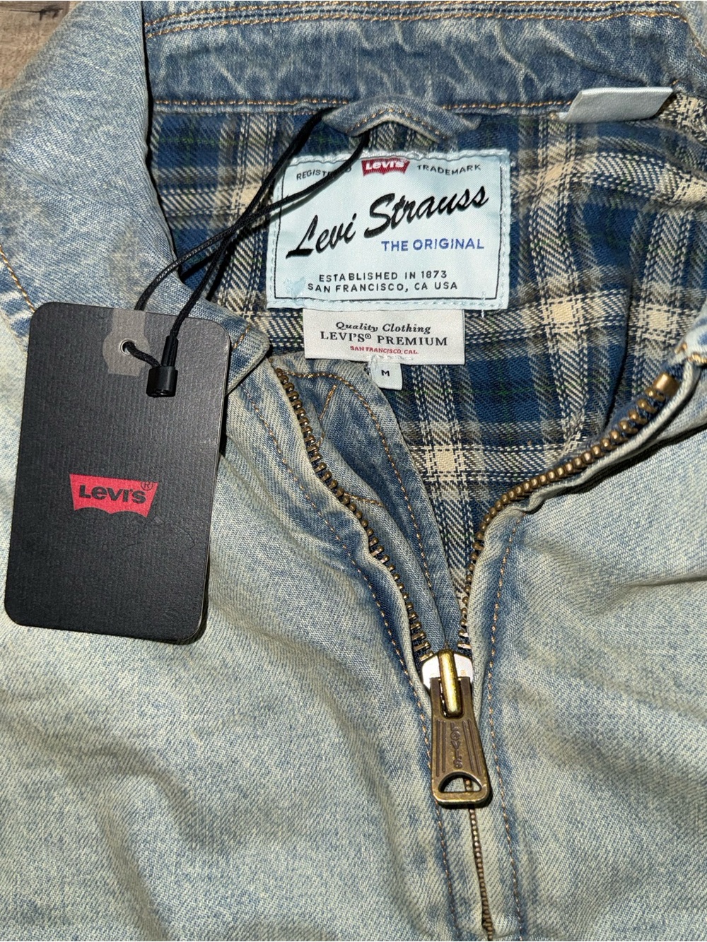 Levi’s Cortland Mens Medium Full Zip Blue Denim Jean Jacket